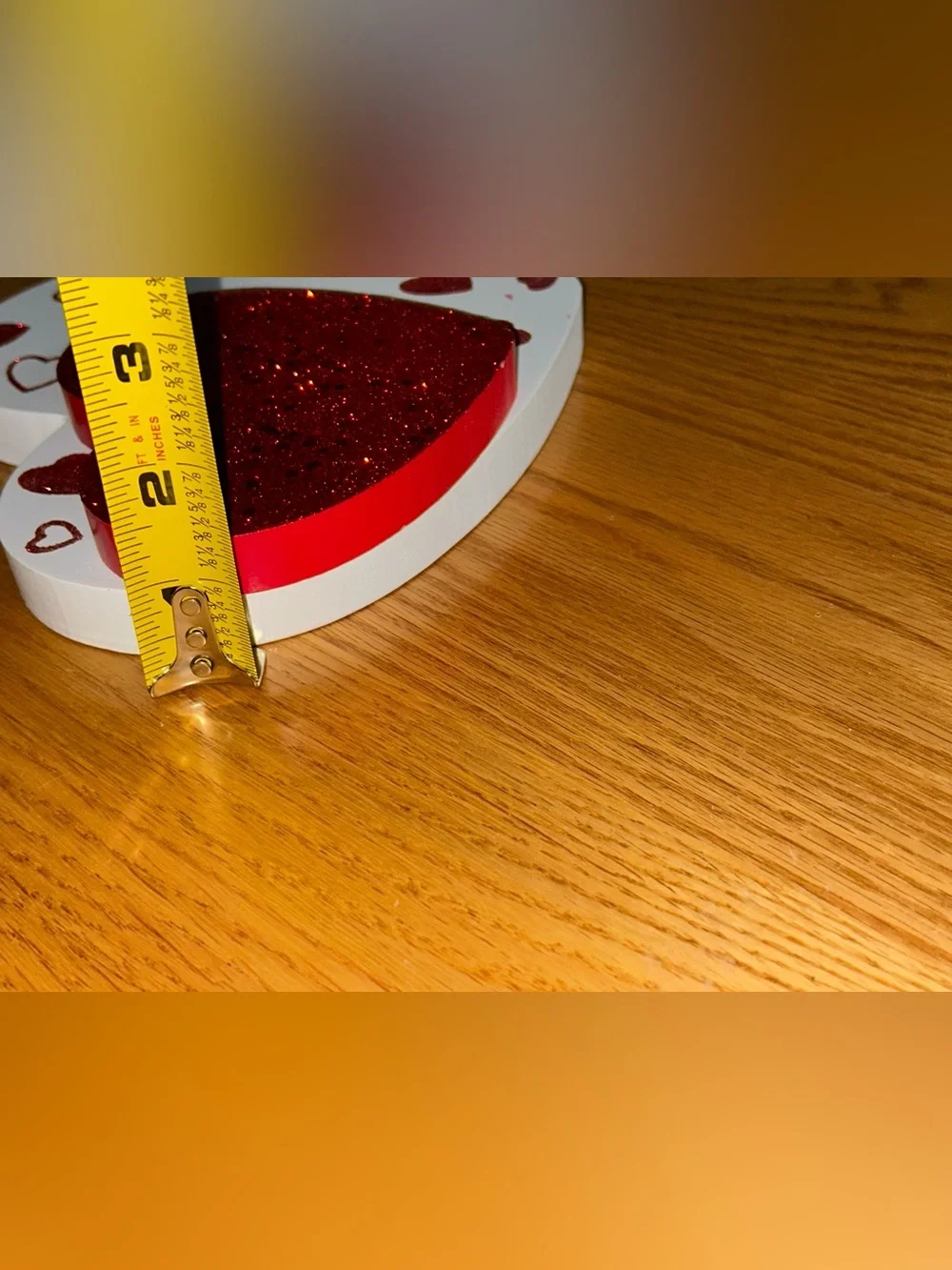 Hobby Lobby Red Glitter Heart Table Accent